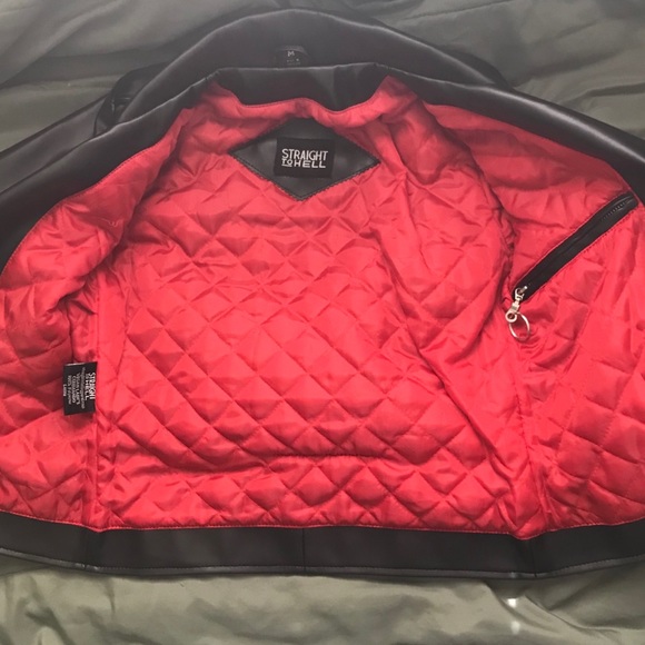 ⛔️SOLD⛔️Straight to Hell Vegan Leather Jacket - Picture 7 of 7